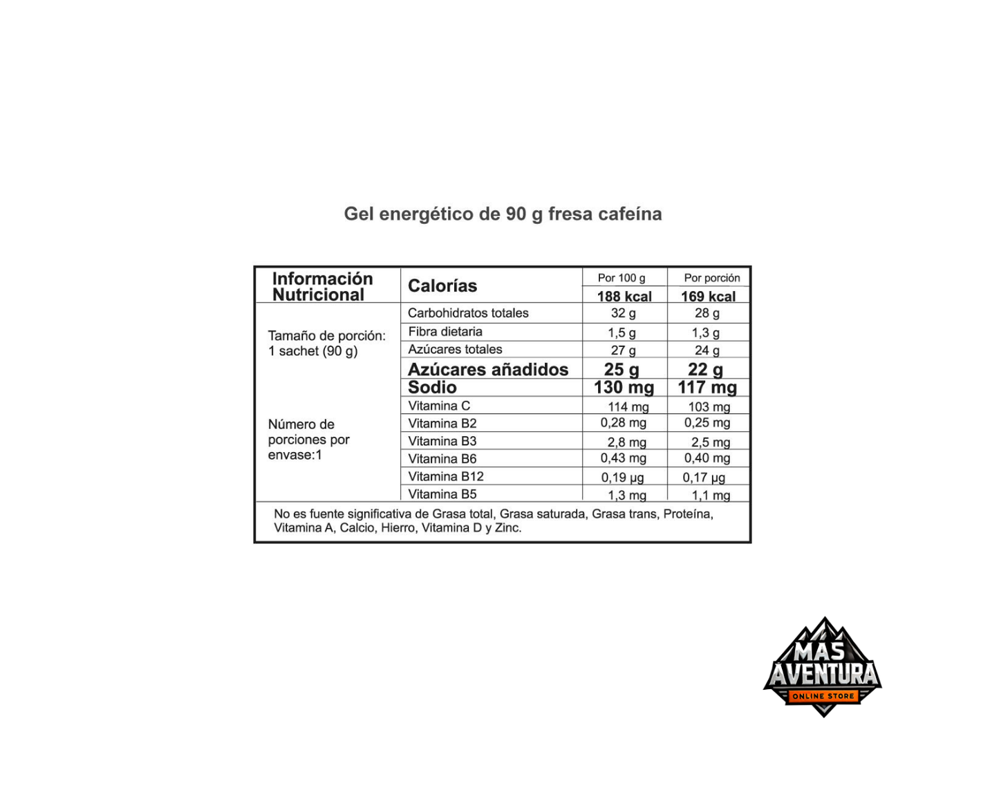 Gel Energético Actimax – Caja x 8 geles con Cafeína