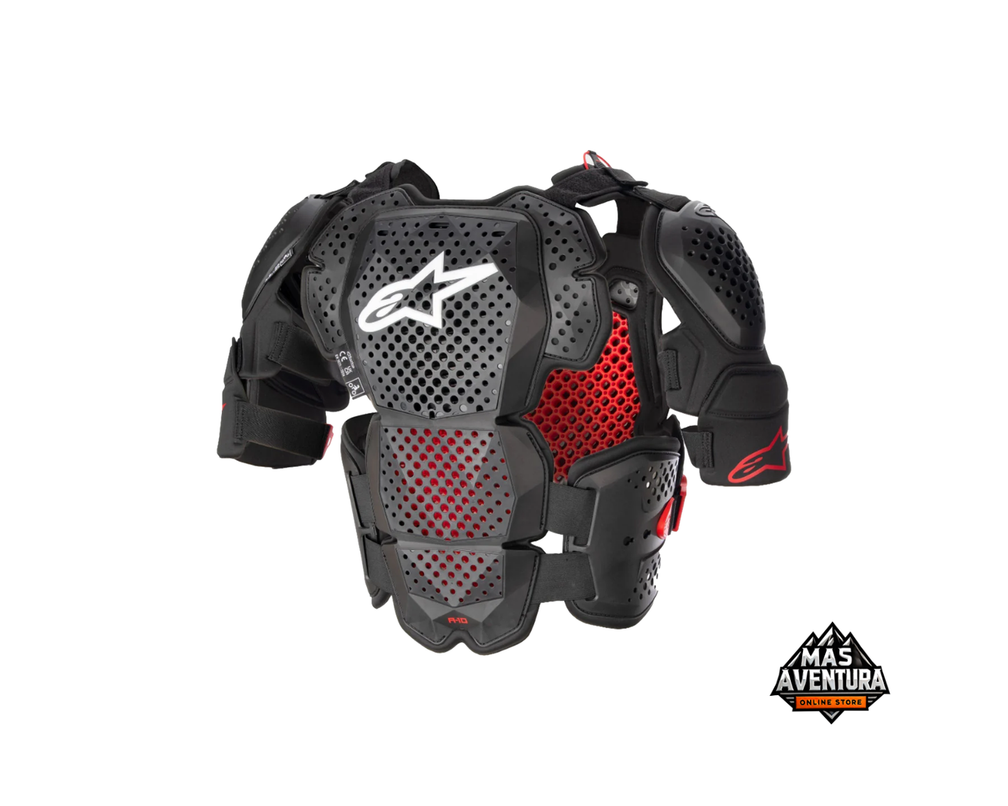 Pechera Alpinestars A-10 V2 Negro Rojo